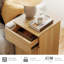 Ensemble de chambre à coucher WAMPAT 5 pièces avec 3 armoires de rangement et 2 tables de chevet avec chargeur, suite de chambre à coucher en bois cannelé avec tiroirs et portes, ensemble de rangement moderne assorti pour la chambre à coucher-118099888