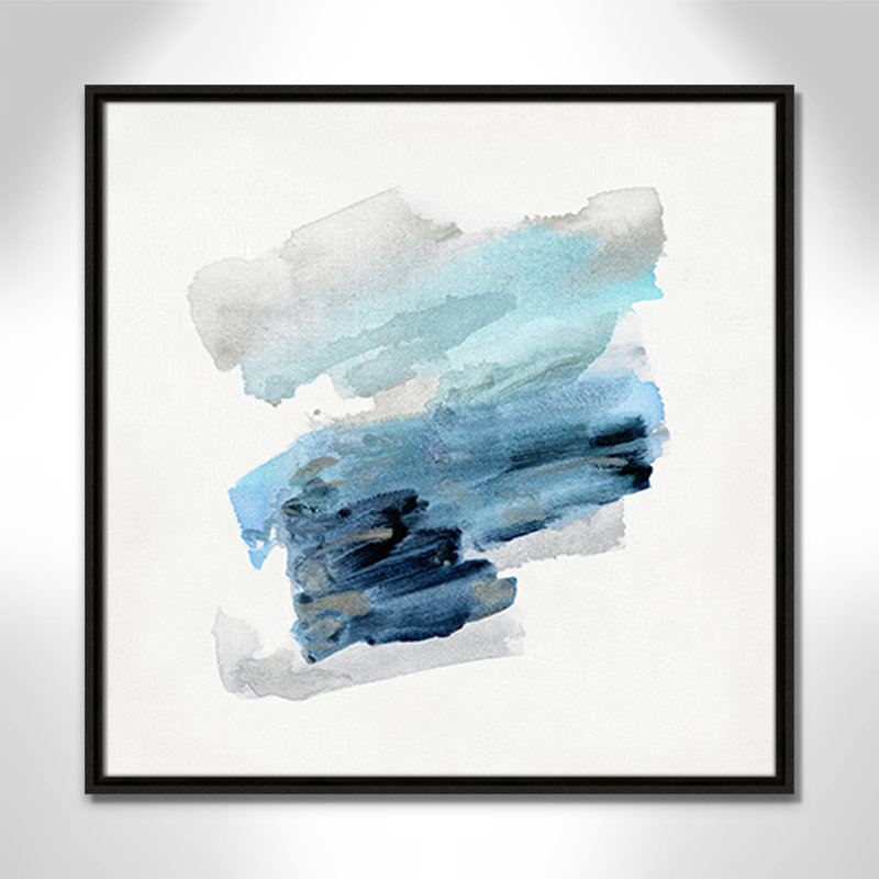 «Blue Sweep Collection Blue Sweep I», impression sur toile par Sally Swatland, H 25,5 po x l 25,5 po x P 2 po, Espresso