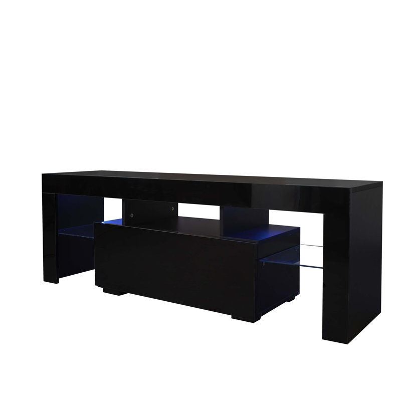 Meuble télé noir avec lumières DEL RVB