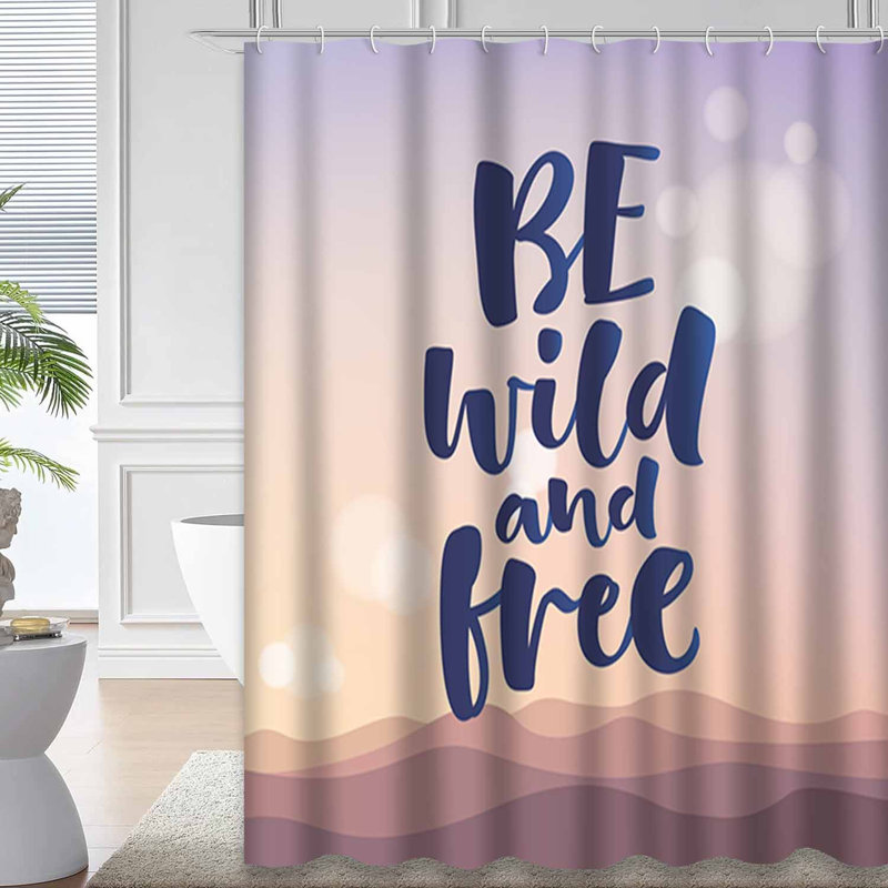 Rideau de douche avec 12 crochets Wild Sunset, L 72 po x l 78 po