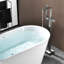 Robinet de baignoire à fixation au sol avec inverseur et douchette-93594844