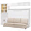 Lit double en blanc, tablettes, et - confortable et pratique pour les petits appartements avec de grands espaces