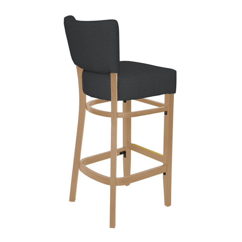 Tabouret de bar Madison, Gris foncé, Bois naturel