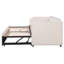 Lit d'invité simple en velours rembourré avec lit gigogne escamotable et rangement, beige, lit d'invité peu encombrant