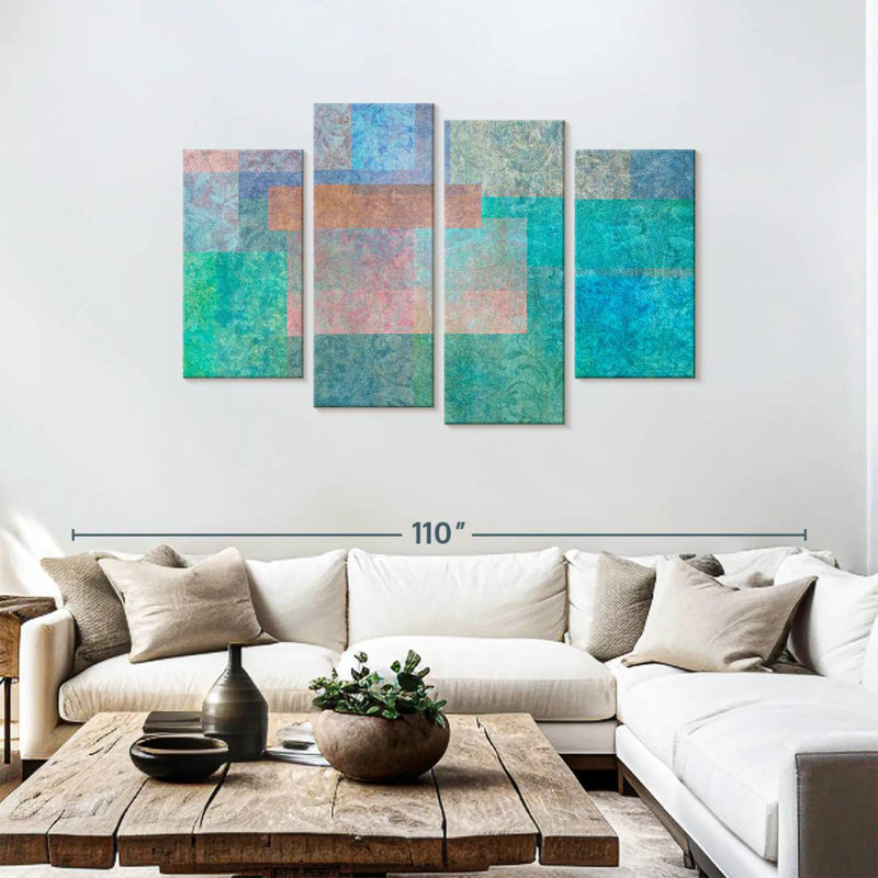 Avery Stylish Patterns Turquoise, 48" H x 75" W