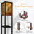 Modern Floor Lamp with Shelves USB Ports and Fabric Shade