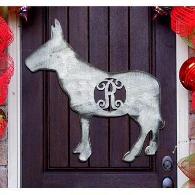 Décoration murale de forme simple lettre en bois donkey rustique