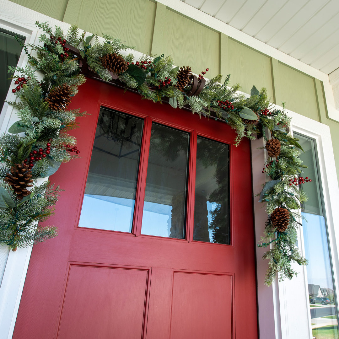 9 ft. Artificial Christmas Garland with Lights - Winter Frost The Holiday Aisle®