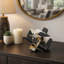 Sculpture moderne en marbre à nœuds abstraits pour la décoration intérieure - objet décoratif pour bureau, présentoir de décoration de salon - noir et blanc-107086707