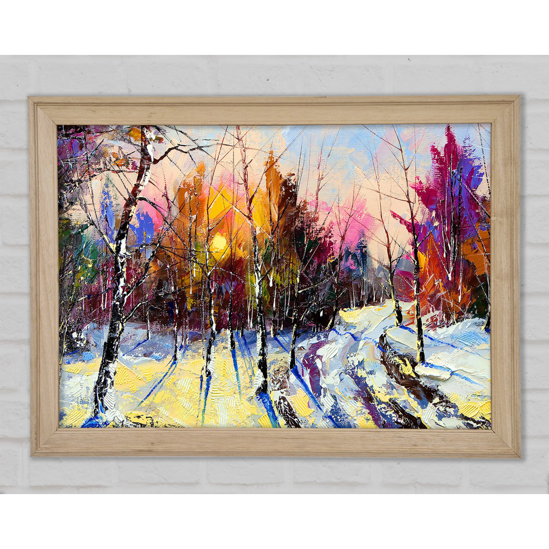 Rainbow Snow Forest - Einzelner Bilderrahmen Kunstdrucke