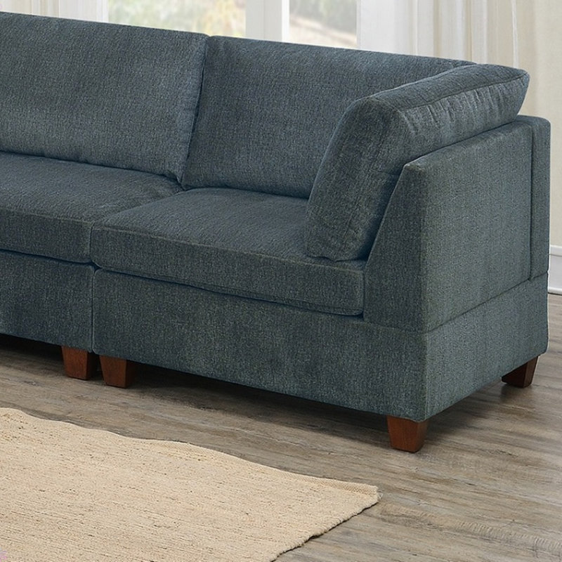 Ensemble de canapé modulaire en chenille gris de 8 pièces pour salon