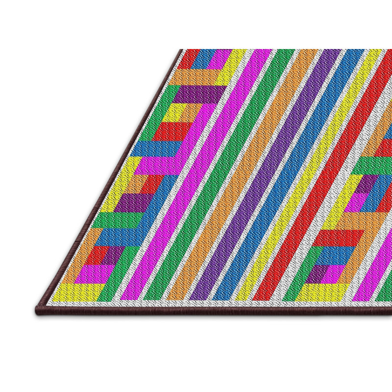 Tapis rouge/vert/bleu Koga, Rectangle 5 pi x 7 pi