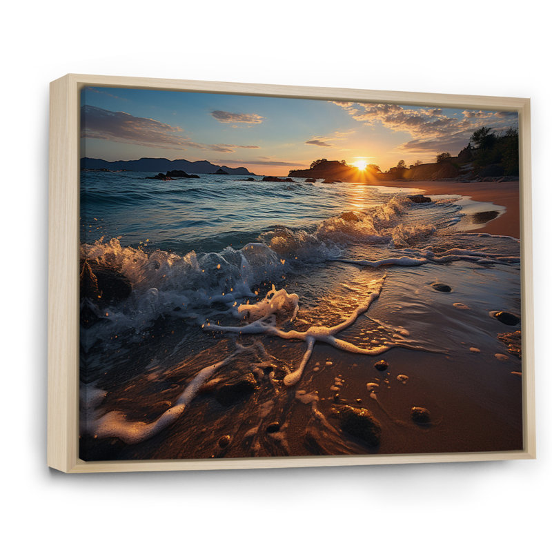 Beach Photo Sunset Serenade V - reproduction, 24" H x 32" W, Cadre naturel flottant