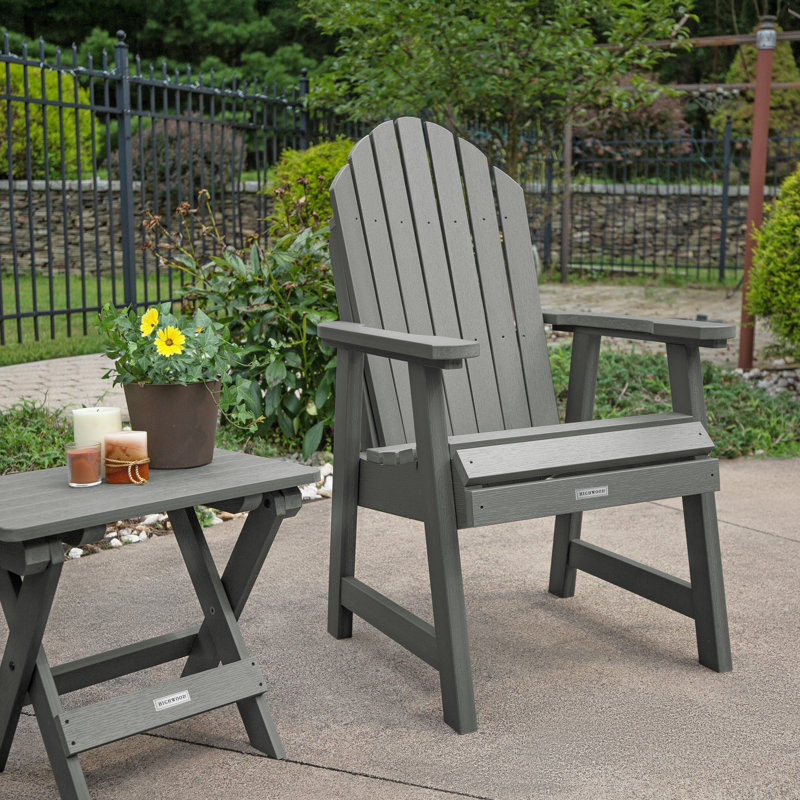 Anette Outdoor Adirondack Chair With Table, Coastal Teak
