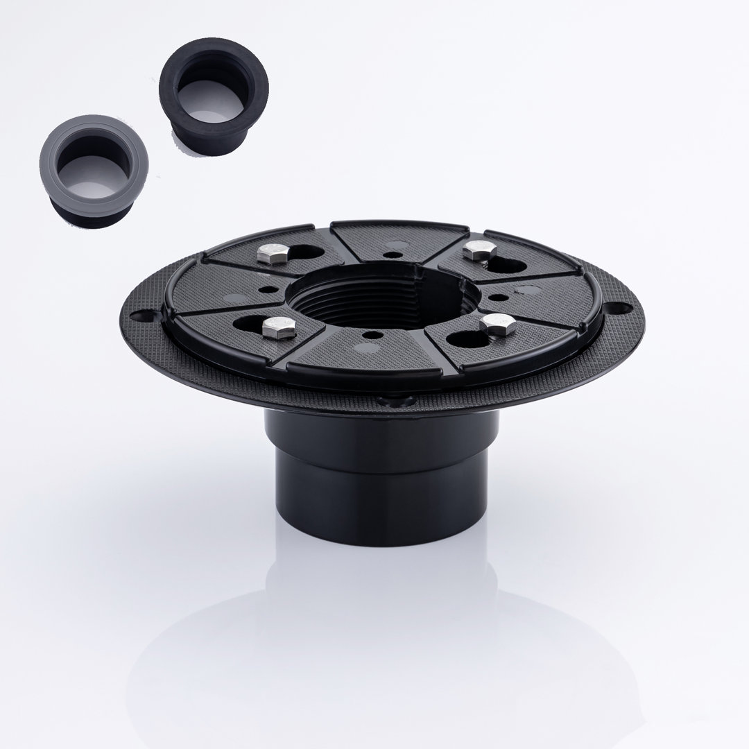 Round Black ABS Shower Drain Base Rainlex