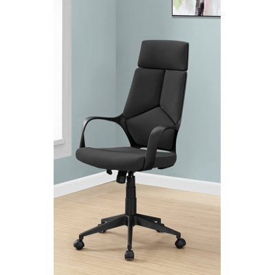 Kraker Office Chair, Adjustable Height, Swivel, Ergonomic, Armrests, Computer Desk, Work, Metal by Symple Stuff