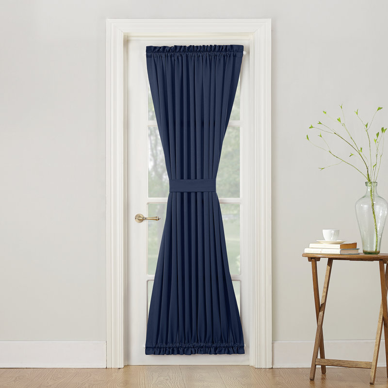 Wayfair Basics® Thermal Energy Saving Rod Pocket Door Curtain Panel, Blue