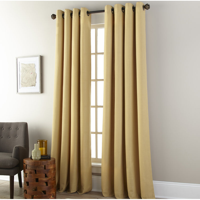 Imhoff Room Darkening Curtain Single Panel, 52" W x 63" L, Gold