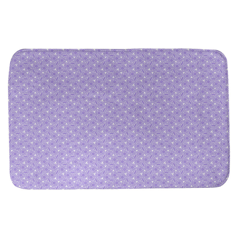 Tapis pour salle de bain en treillis katelyn elizabeth Avicia, l 17 po x L 24 po, Mauve clair
