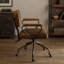 Fauteuil de bureau Hallie Vintage Whiskey en cuir pleine fleur avec hauteur et inclinaison réglables pour un confort d'assise optimal