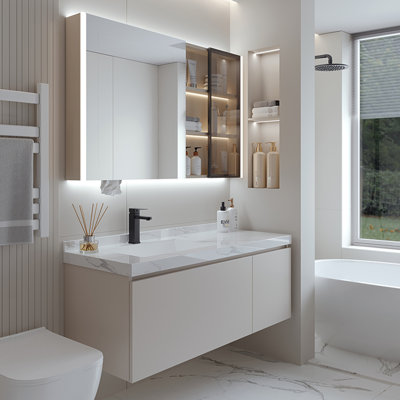 Armoire de salle de bain simple et luxueuse à la française