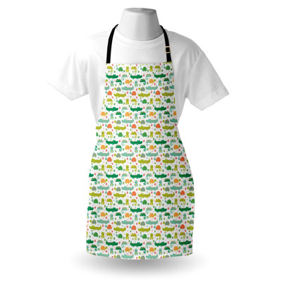East Urban Home Cartoon Apron Unisex Reptile Amphibian Adult Size Multicolor