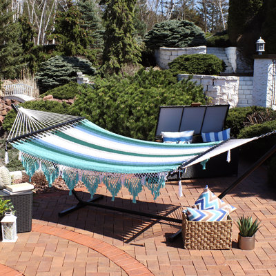 Hamac pour 2 personnes en polyester tissé Alexzandyr
