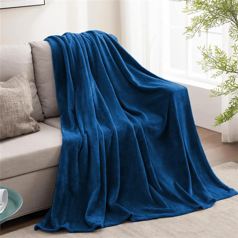 Ultra Soft Plush Faux Fur Reversible Fleece Blanket, Teal, Single
