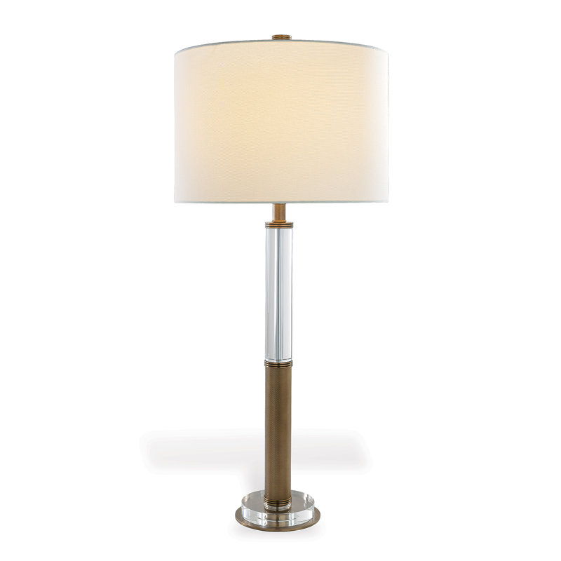 Lampe en cristal Reynolds, Beige clair, Transparent / laiton