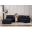 Canapé modulaire en U modulaire à compression avec module d'inclinaison amovible en chenille de grain de bois noir désossé, idéal pour les grands salons ou les chambres à coucher-340759594