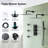Wall‑Mounted Dual 12" Thermostatic Rain Shower System with Handheld Shower and Body Jets-93931726