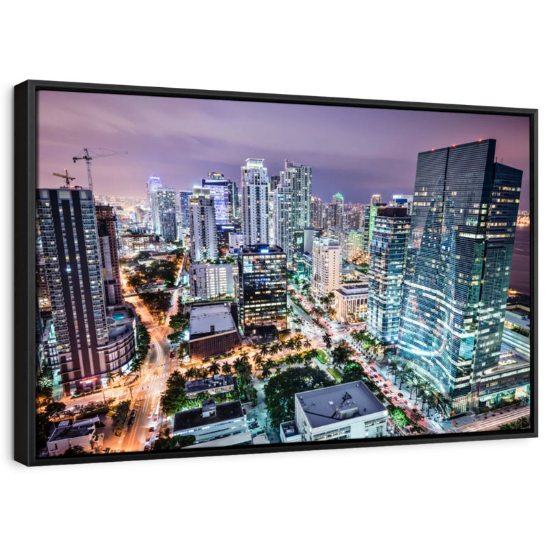 «Florida At Night Wall Art», H 31 po x l 21 po
