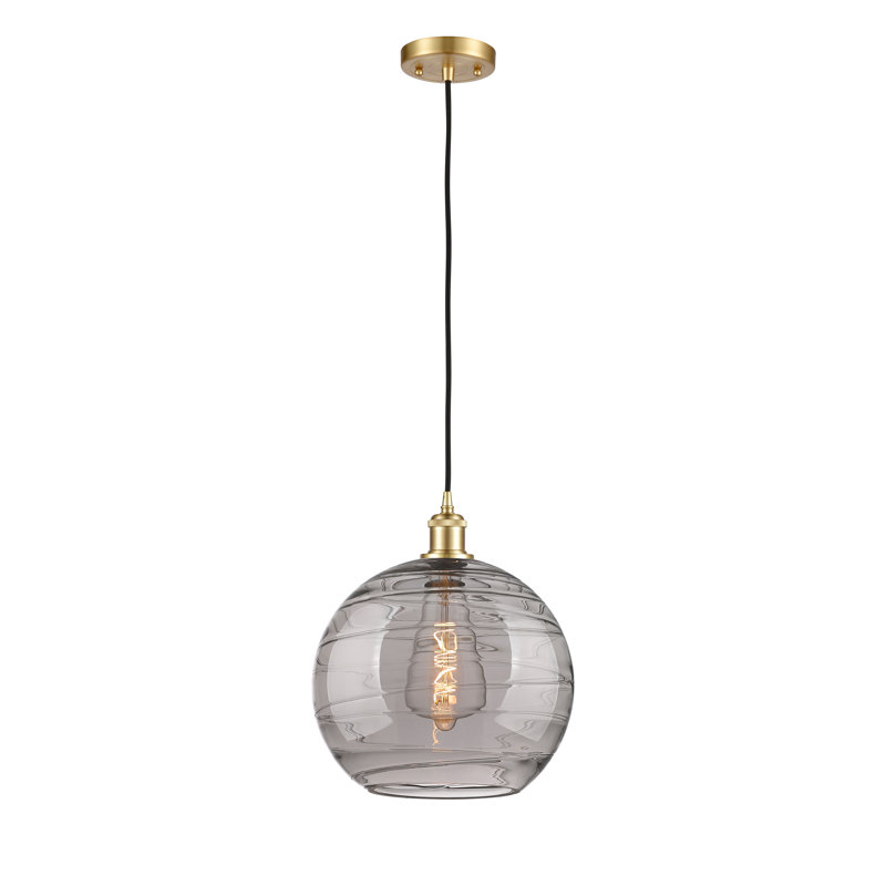 Carner 1 - Light Single Globe Pendant, 17.75" H x 12" W x 12" D, Satin Gold