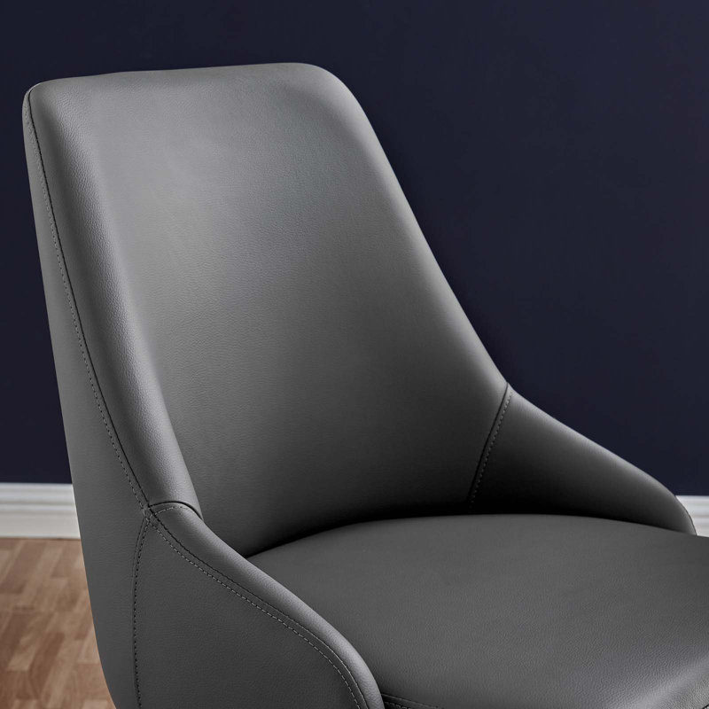 Designate Swivel Vegan Leather Office Chair, Gray