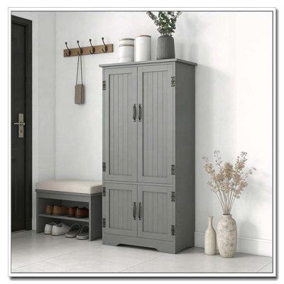 Farmhouse Freestanding Cabinet with Adjustable Shelves