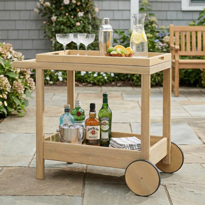 Outdoor Rolling Bar Cart