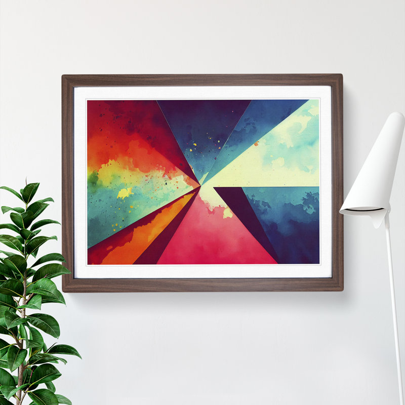 Soulful Modern Abstract Art - Framed Print, 25cm H x 34cm W x 2cm D, Walnut