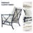 Outdoor Modern Chair  - Sturdy Iron Frame With Plush Back & Seat Cushions
