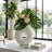 Elegant Circular Resin Vase for Living Room Table Decor - Donut Shaped Tall Flower Vase Accent Piece for Office or Home Display - 21", White-1173177276