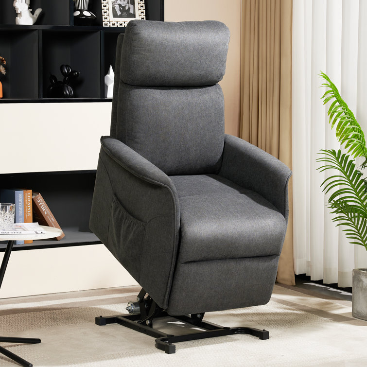 Adith 20.8" Wide Power Lift Assist Standard Recliner with Massager