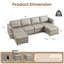 Canapé modulaire rembourré 6 pièces 6 pièces-411684230-411684229