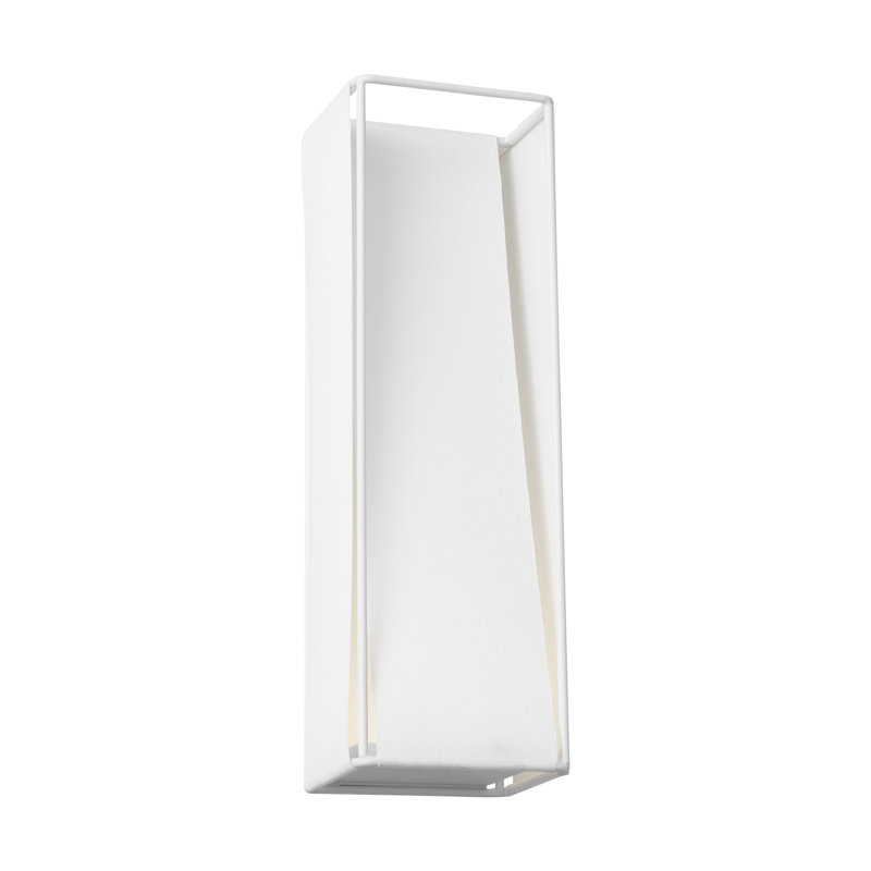 Kelly Wearstler Velero 1 Light Bathroom Bedroom Wall Fixture With White Linen Shade, 18.75" H x 6" W x 5.75" D, Soft Linen