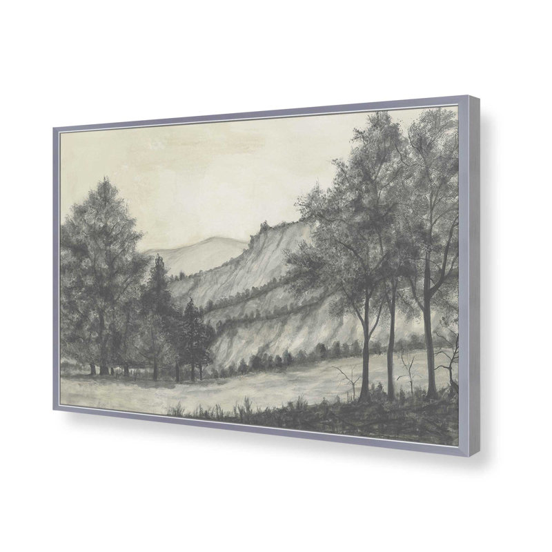 «Windswept Valley I» par Michael Willett, reproduction d'art, H 12 po x l 18 po, Argent argent