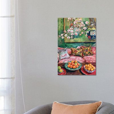 Sian Living Room With Green Walls - Wall Art Print - Wrapped Canvas