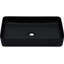 Lavabo vasque rectangulaire en céramique noire de 24 po x 13,5 po pour salle de bain, conception moderne avec arc, teinture à l'acide et arc classique, nécessitant peu d'entretien