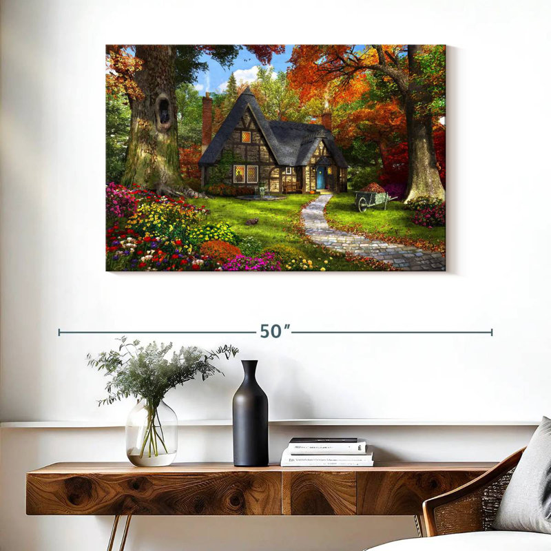 Lilie le petit chalet d'automne, H 26 po x l 39 po