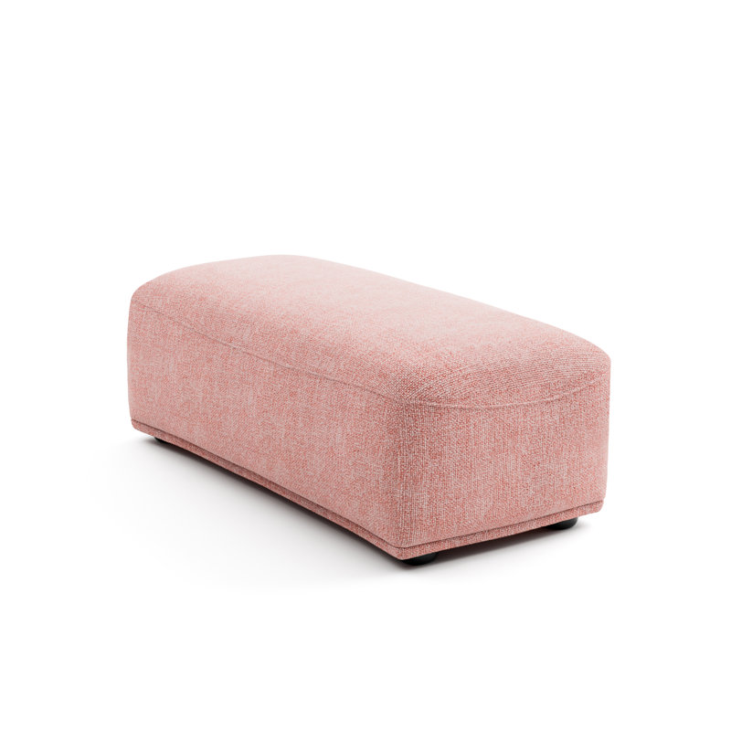 Aukeem Upholstered Ottoman, Pink Chenille