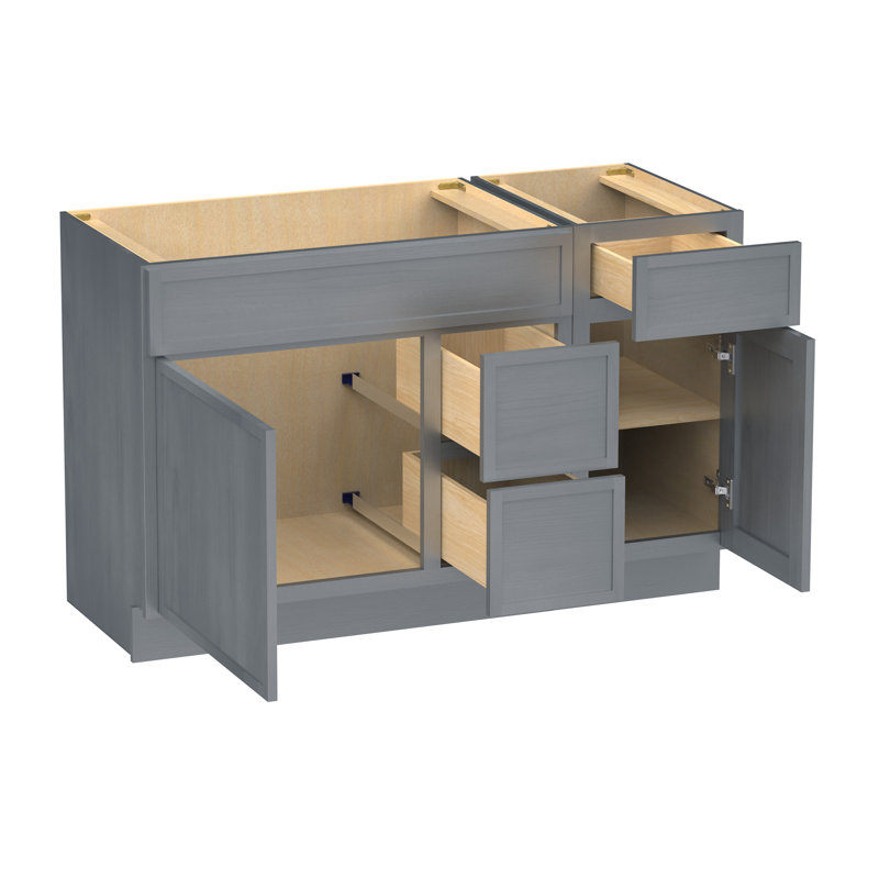Base de meuble-lavabo simple 51 po seulement, Argent argent