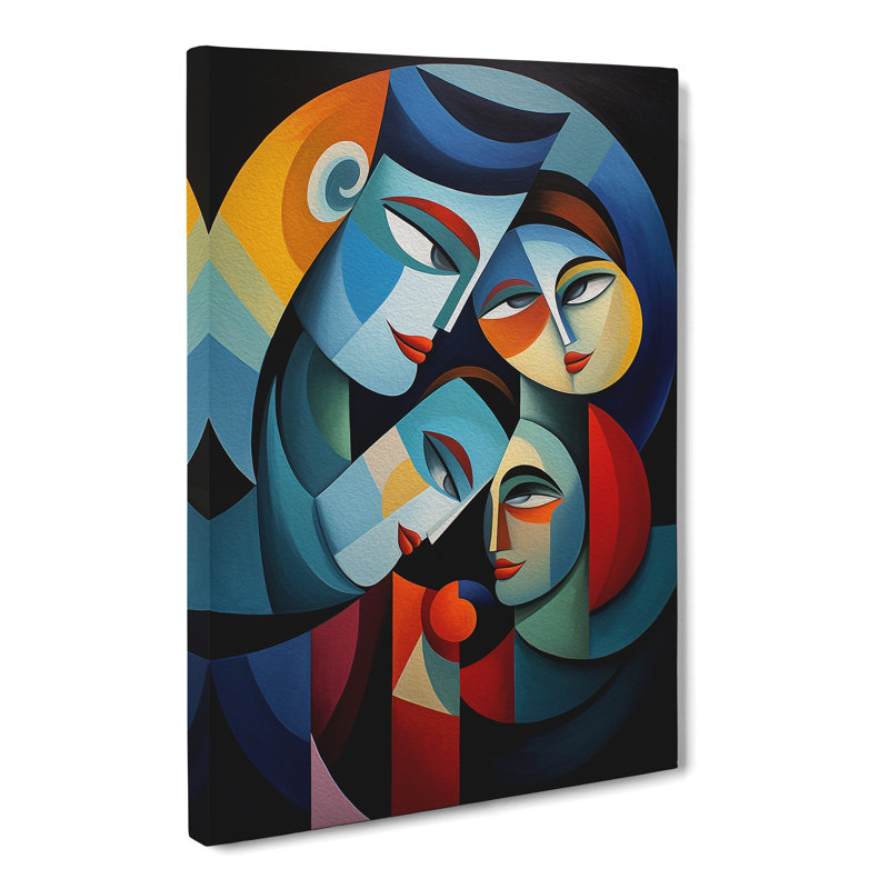 Loving Family Cubism No.2 - Wrapped Canvas, 76cm H x 50cm W x 3cm D