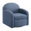 Blue Swivel Chair, 360 Degree Mechanism, Coil Spring Seats, Removable And Reversible Seat Cushion, No Assembly Required, Modern Style, Hemp Like Fabric, Soft Lustre Chair With Swivel, Fabric A-1573443045